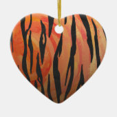 タイガーホットオレンジとブラックプリント セラミックオーナメント (正面)