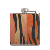 タイガーホットオレンジとブラックプリント フラスク (裏面)