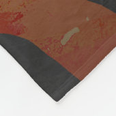 タイガーホットオレンジとブラックプリント フリースブランケット (角)