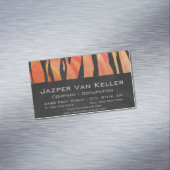 タイガーホットオレンジとブラックプリント マグネット名刺 (インサイチュ)