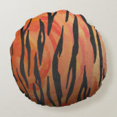 タイガーホットオレンジとブラックプリント ラウンドクッション (裏面)