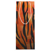 タイガーホットオレンジとブラックプリント ワインギフトバッグ (裏面)