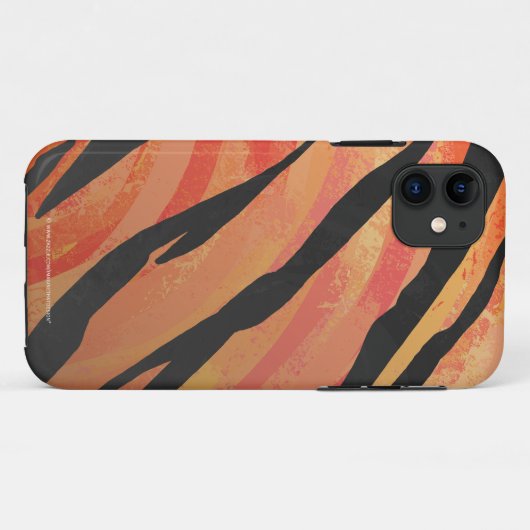 タイガーホットオレンジとブラックプリント Case-Mate iPhoneケース (裏面(横))