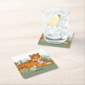 タイガーボーイパーティー、動物のジャングル スクエアペーパーコースター (インサイチュ)