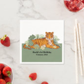 タイガーボーイパーティー、動物のジャングル スタンダードカクテルナプキン (インサイチュ)