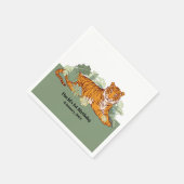 タイガーボーイパーティー、動物のジャングル スタンダードカクテルナプキン (角)