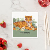 タイガーボーイパーティー、動物のジャングル スタンダードカクテルナプキン (インサイチュ)