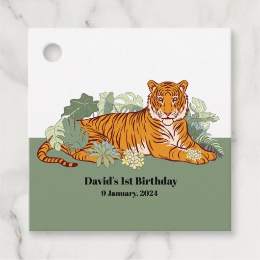 タイガーボーイパーティー、動物のジャングル フェイバータグ (正面)