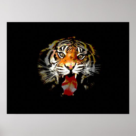タイガーポスタープリントポップ・アートの – アートスタイルタイガースポスター ポスター (正面)