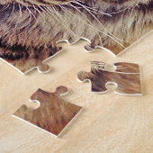 タイガーポートレートの日没写真 ジグソーパズル (側面)