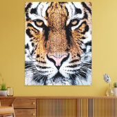 タイガーポートレートイングラフィックプレススタイル キャンバスプリント (インサイチュ (リビング))