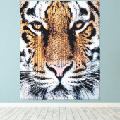 タイガーポートレートイングラフィックプレススタイル キャンバスプリント (インサイチュ (ウッドフロア))