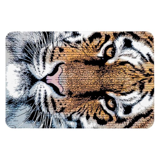 タイガーポートレートイングラフィックプレススタイル マグネット (横)