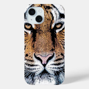 タイガーポートレートイングラフィックプレススタイル iPhone 15ケース