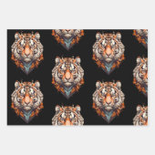 タイガーポートレートヘッド、オレンジ色の黒 ラッピングペーパーシート (正面3)