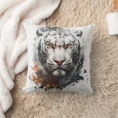 タイガーポートレート動物絵画の野生動物アウトドア クッション (ブランケット)