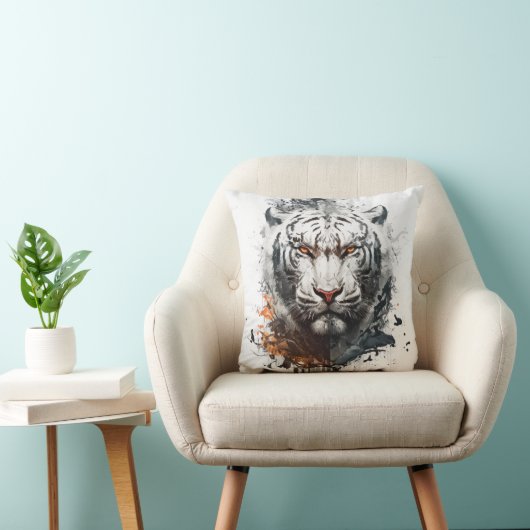 タイガーポートレート動物絵画の野生動物アウトドア クッション (椅子)