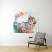 タイガーポートレート動物絵画の野生動物アウトドア タペストリー (インサイチュ(横))