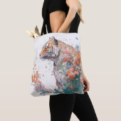 タイガーポートレート動物絵画の野生動物アウトドア トートバッグ (クローズアップ)