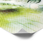 タイガーポートレート顔水彩グラフィックアート ポスター (角)