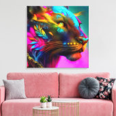 タイガーポートレート キャンバスプリント (インサイチュ (リビング))