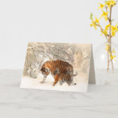 タイガーママとベビーグリーティングカード カード (黄色い花)