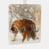 タイガーママとベビー磁器オーナメント セラミックオーナメント (右)