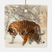タイガーママとベビー磁器オーナメント セラミックオーナメント (裏面)