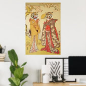 タイガーマンと妻の日本のプリントカップル ポスター (ホームオフィス)