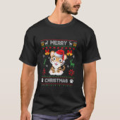 タイガーメリークリスマスパジャマ醜いセーターSanta Ha Tシャツ (正面)