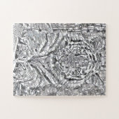 タイガーモザイクタイル（白黒） ジグソーパズル (横)