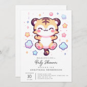 タイガーモダンベイビーシャワー 招待状 (正面/裏面)