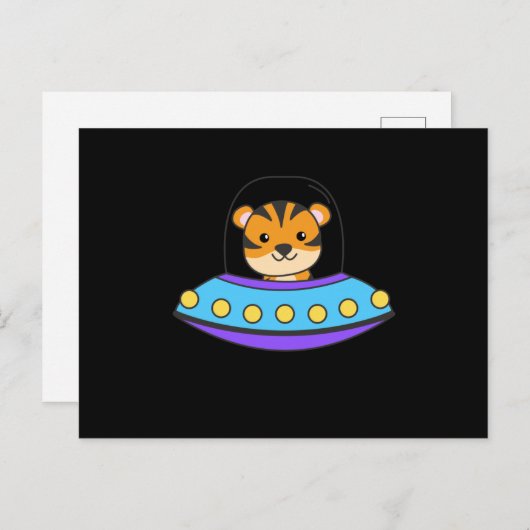タイガーユニバースUFOの宇宙宇宙船 ポストカード (正面/裏面)