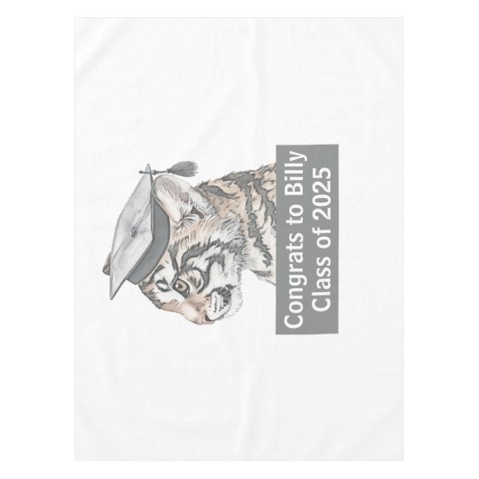 タイガーユニークの卒業をテーマにしたテーブルクロス テーブルクロス (正面)