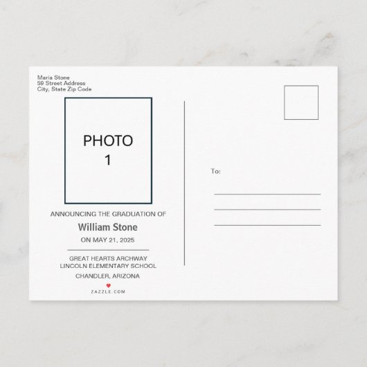 タイガーユニーク卒業発表はがき 案内ポストカード (裏面)