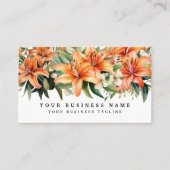 タイガーユリオレンジリリー花フローラ 名刺 (正面)