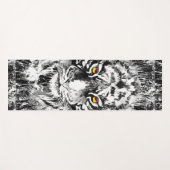 タイガーヨガマット |タイガースケッチ白黒 ヨガマット (正面(横))