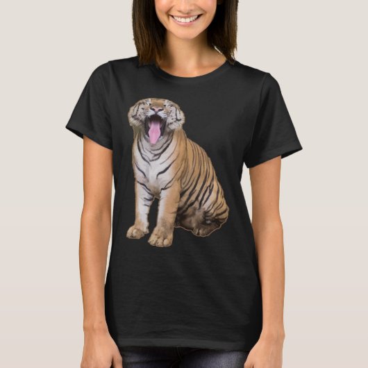 タイガーライオンジャガーレオパード頭動物サポート Tシャツ (正面)