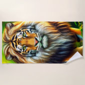 タイガーライオン ビーチタオル (正面)