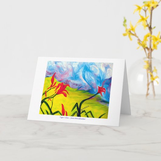 タイガーライリーのグリーティングカード カード (黄色い花)