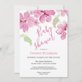 タイガーライリークレマティスピンクフローラ |赤ちゃんシャワー 招待状 (正面)