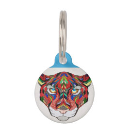 タイガーラウンドペットタグ ペット　ネームタグ