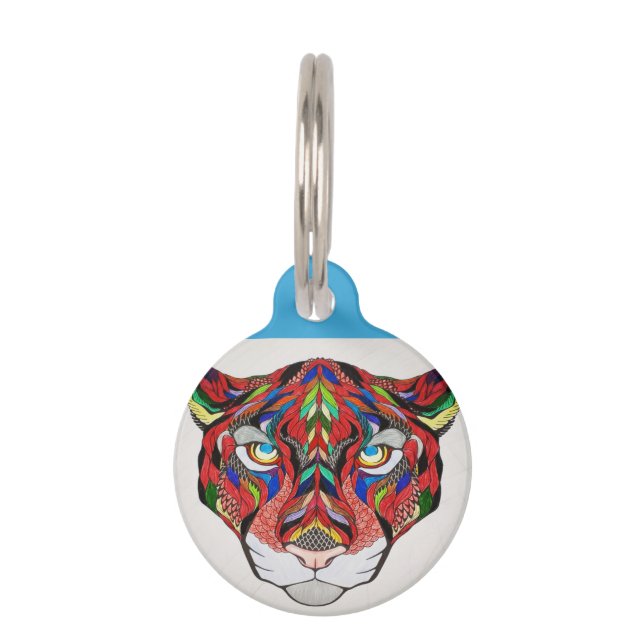 タイガーラウンドペットタグ ペット　ネームタグ (正面)