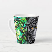 タイガーラテマグ |タイガーカラフルヘッズラテマグ カフェラテマグ (左アングル)