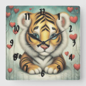 タイガーラブ2 スクエア壁時計 (正面)