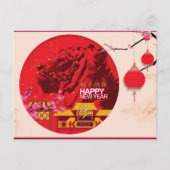 タイガーランタンさくらんぼ中国の花新年Pc シーズンポストカード (正面)