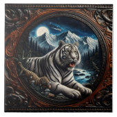 タイガーリラックスの山威厳のあるの中 タイル (正面)