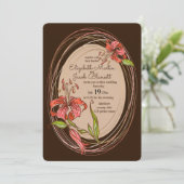 タイガーリリーのウェディング ダークブラウン 招待状 (スタンド正面)