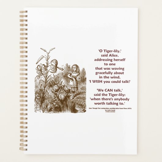 タイガーリリーはワンダーランドと話す価値がある プランナー手帳 (正面)