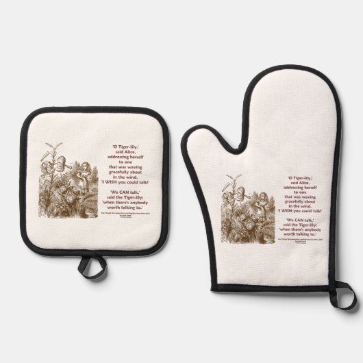タイガーリリーはワンダーランドと話す価値がある 鍋つかみ&鍋敷きセット (正面)